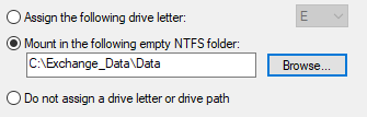 Mount in the following empty NTFS folder